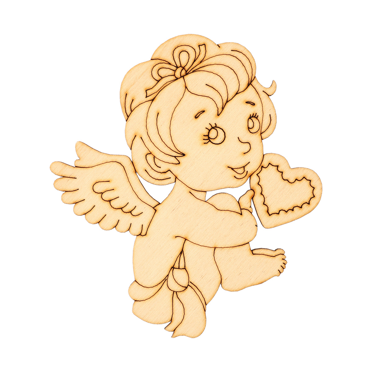 Заготовка деревянная "Ангелочек с сердцем",