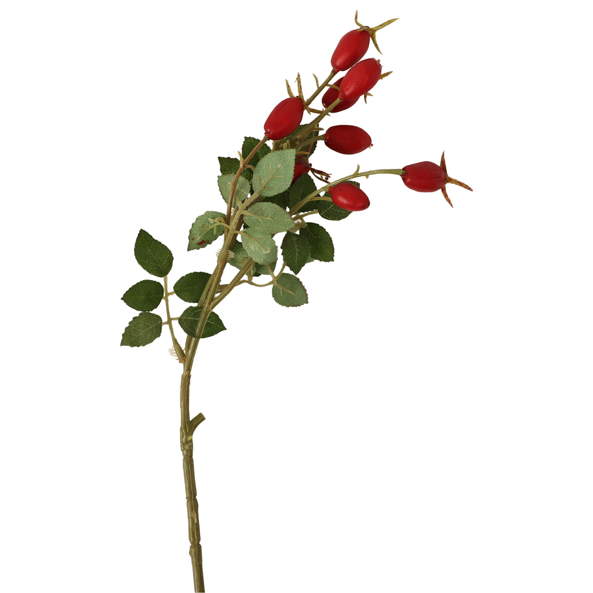 Декор новорічний Штучна гілочка шипшини 155 см, червона, 07074.528