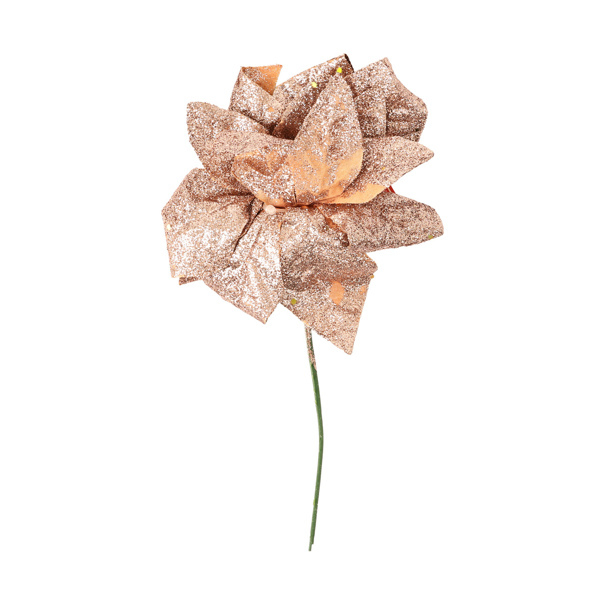 Декоративна штучна квітка Пуансетія 15 см, мідна, 128-031 1