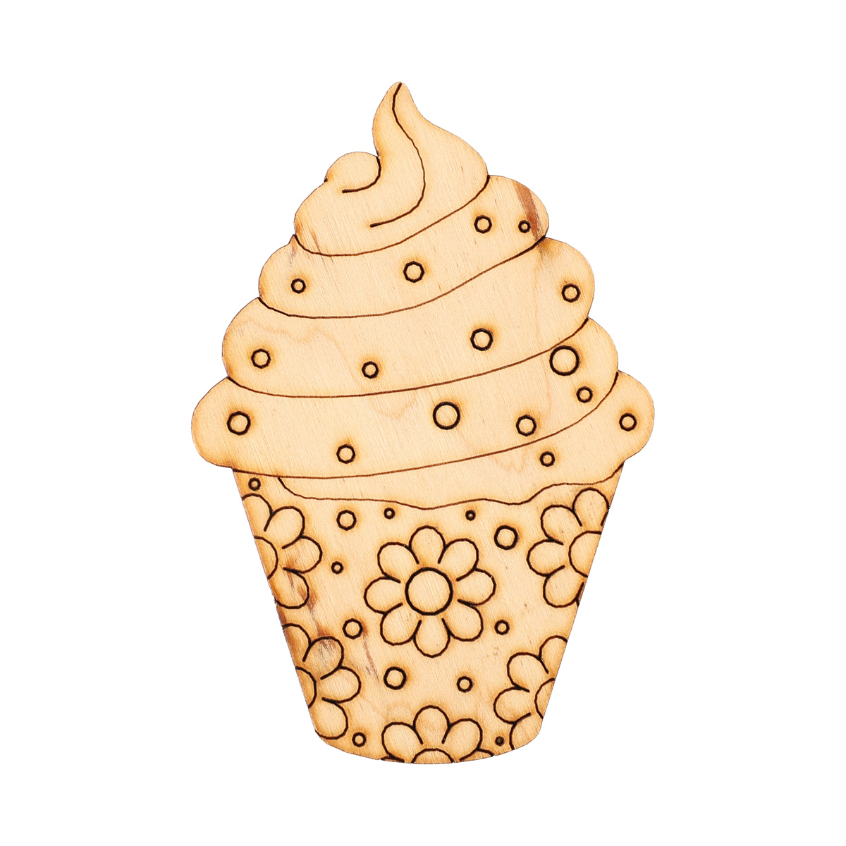 Заготовка-магнит деревянная "Пирожное-2", FT002