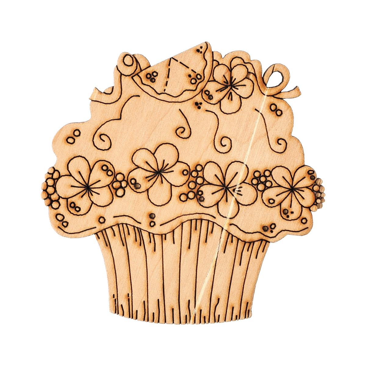 Заготовка магнита деревянная "Пирожное-12", FT023