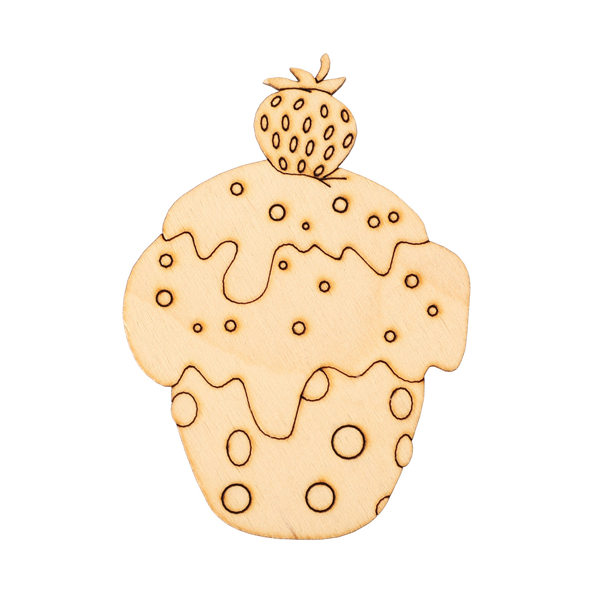 Заготовка магнита деревянная "Пирожное-5", FT005