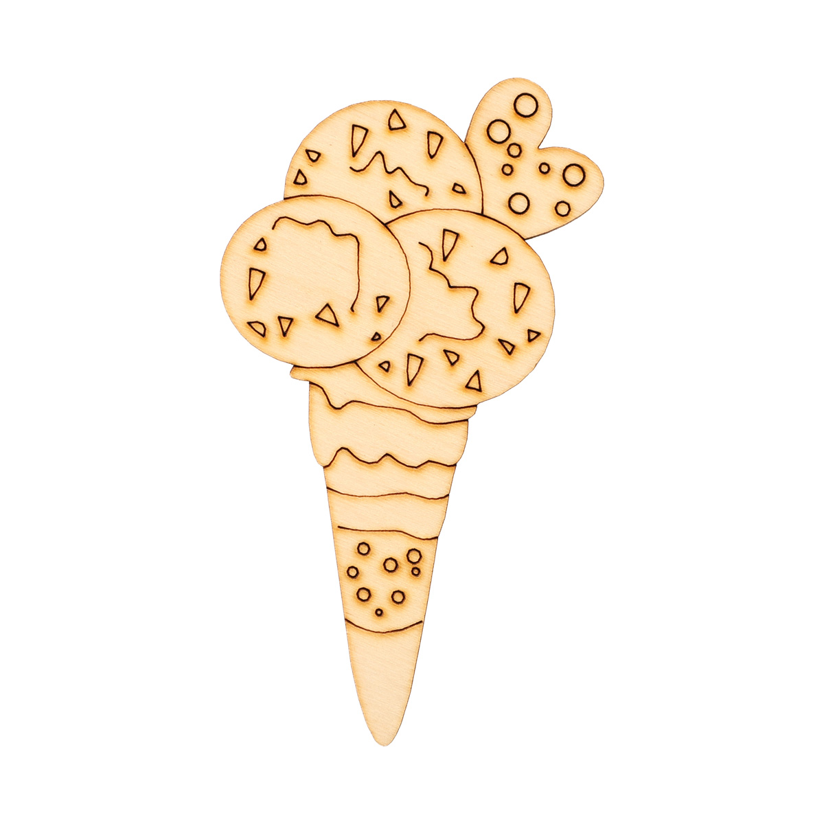 Заготовка магнита деревянная "Мороженое-2", FT011