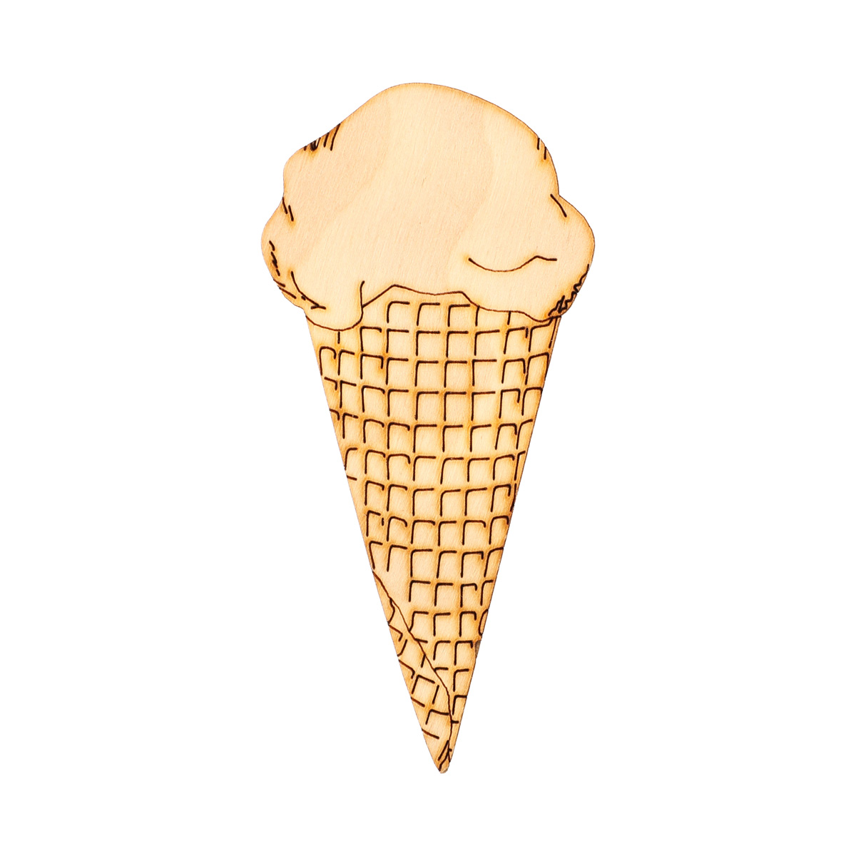 Заготовка магнита деревянная "Мороженое-3", FT012