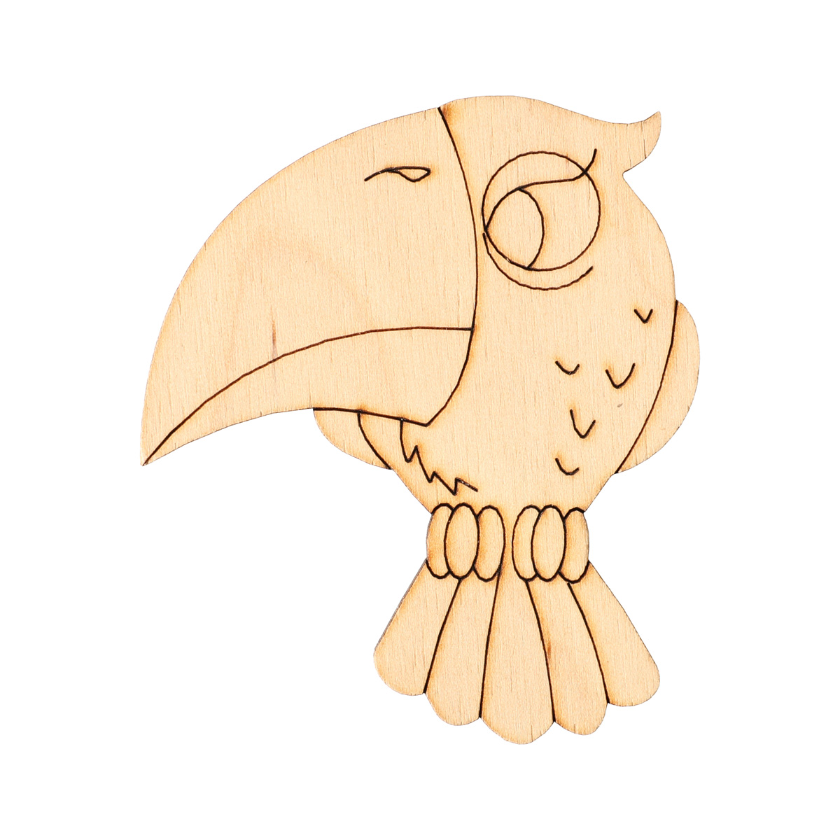 Заготовка магнита деревянная "Попугай. Мудрость" 70*70 мм, ZS125