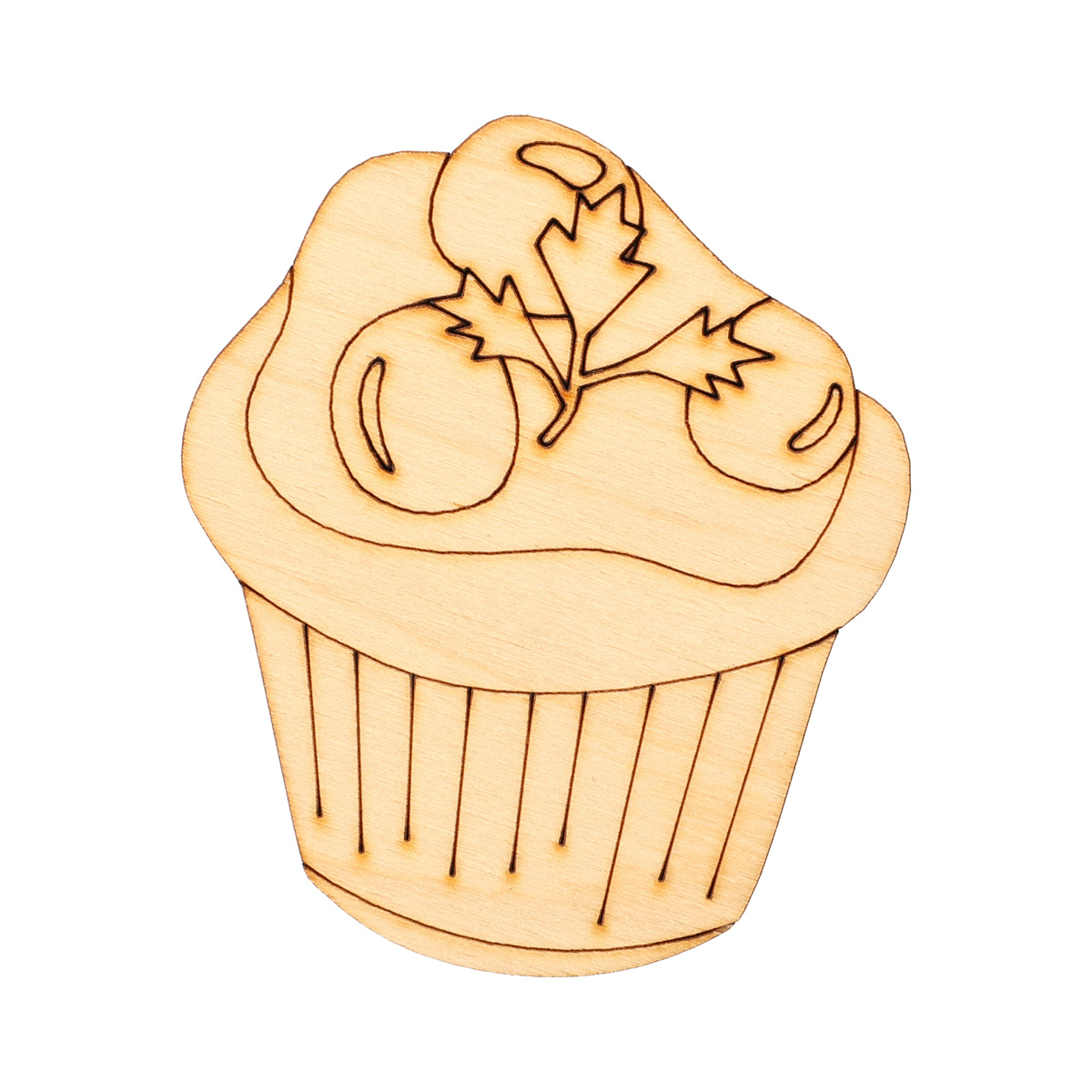 Заготовка магнита деревянная "Пирожное-9", FT009