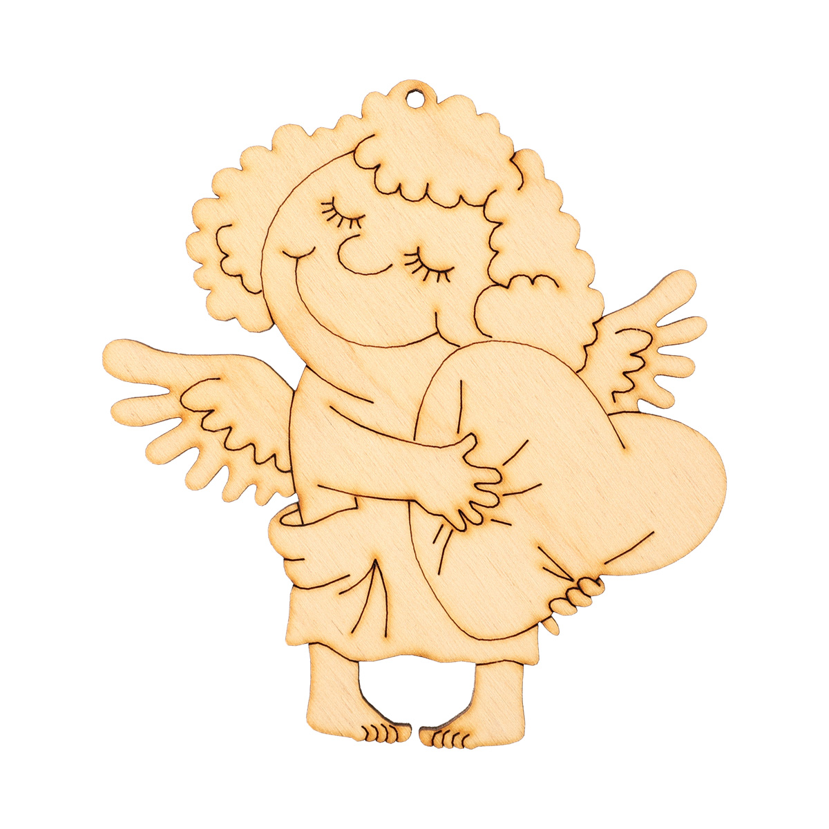 Заготовка деревянная "Ангел с подушкой подвес" підвіс, VD048-1