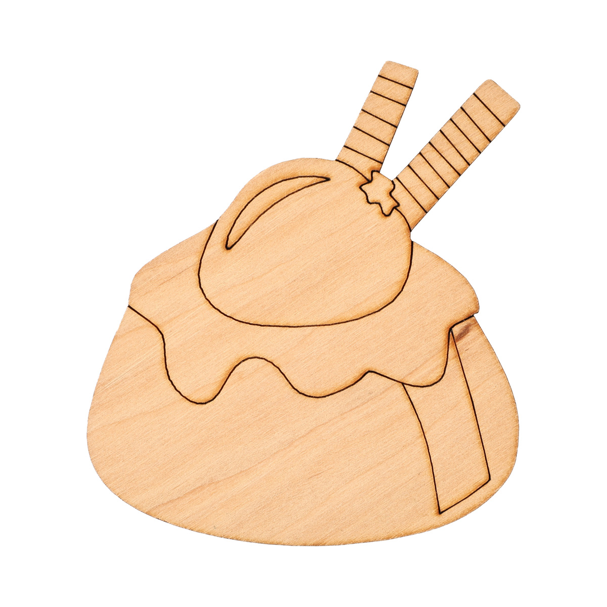 Заготовка магнита деревянная "Пирожное-11", FT022