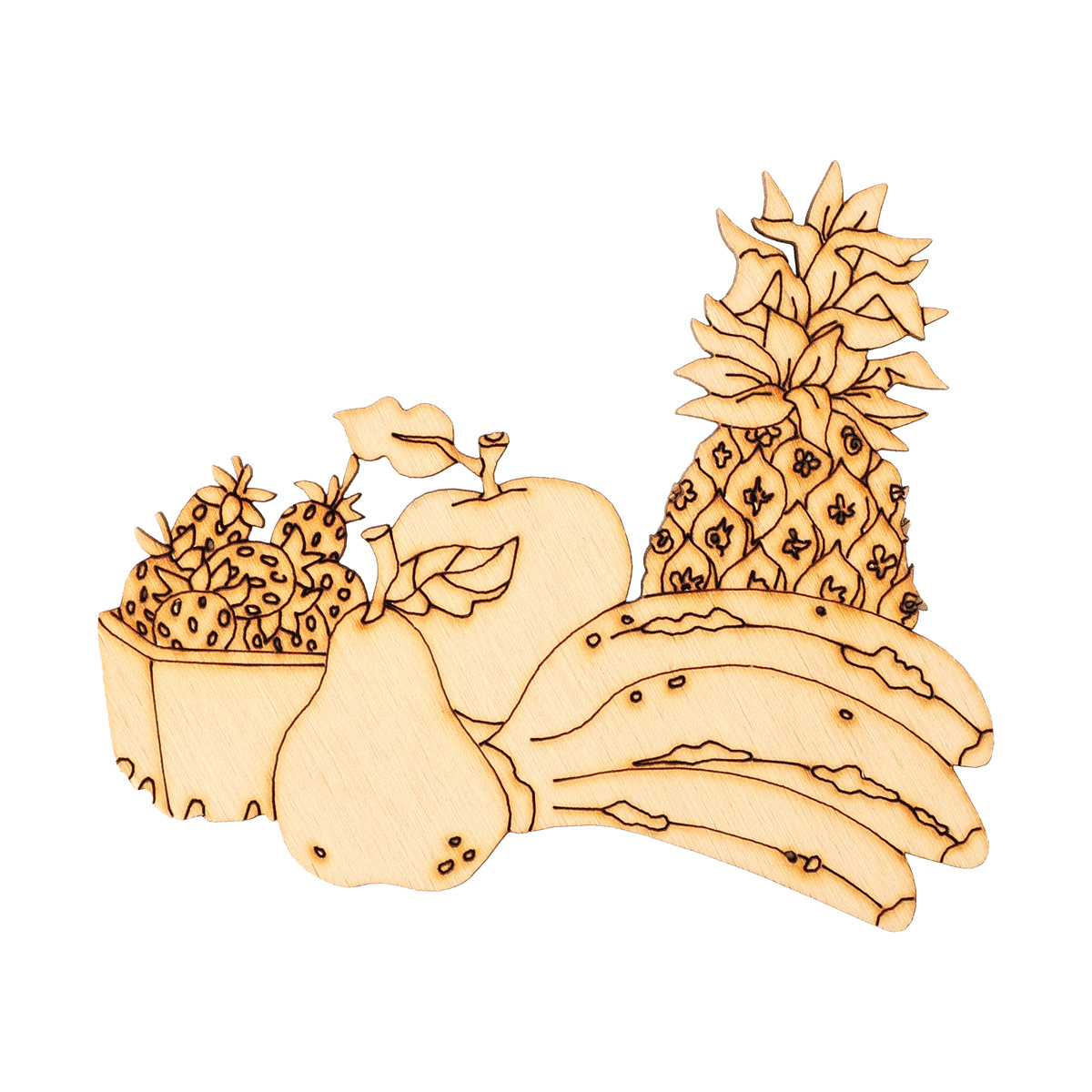 Заготовка магнита деревянная "Фруктовый натюрморт", FT030