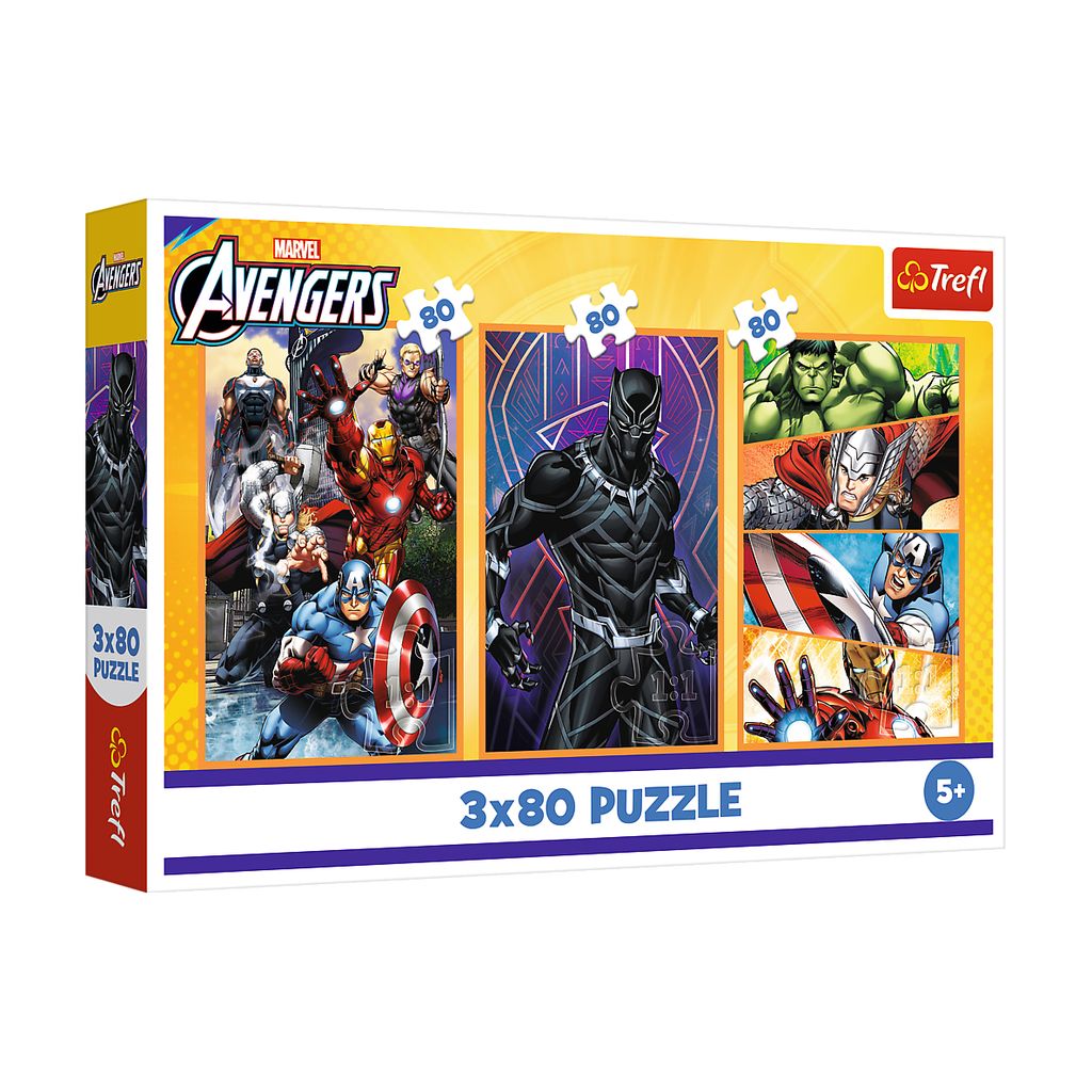 Пазли "3x80" - The Avengers, Дні наповнені діями, Trefl, 34883