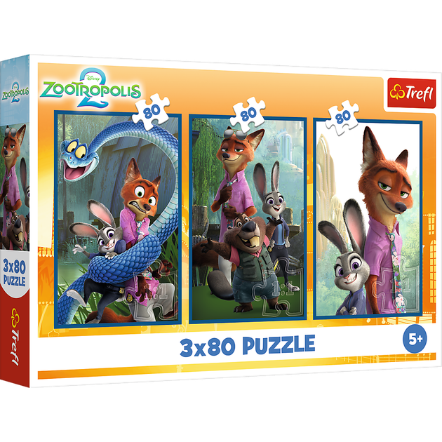 Пазлы "3x80" - Расследование домашних животных, Trefl, 34897