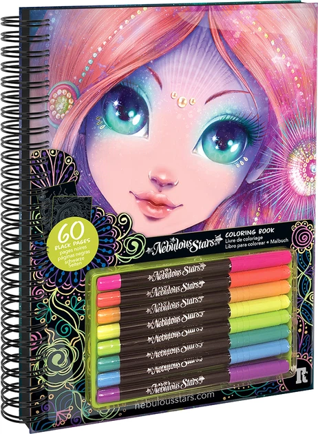 Набір для творчості Nebulous Stars - Розмальовка: Коралія, чорні аркуші, 11111