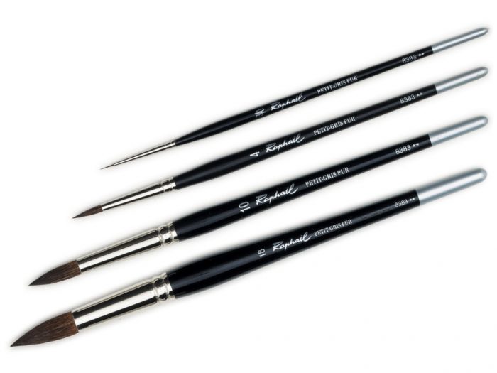 Пензель білка кругла "Raphael" Petit Gris Eхtra Pur, №2, професійний, коротка ручка, 8383.2 2