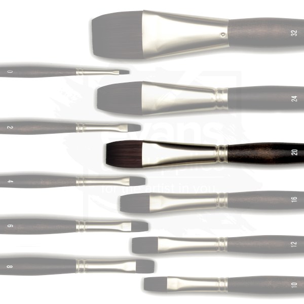 Кисть синтетика плоская "Raphael" Teхtura, №20, профессиональная, длинная ручка, 870.20 1