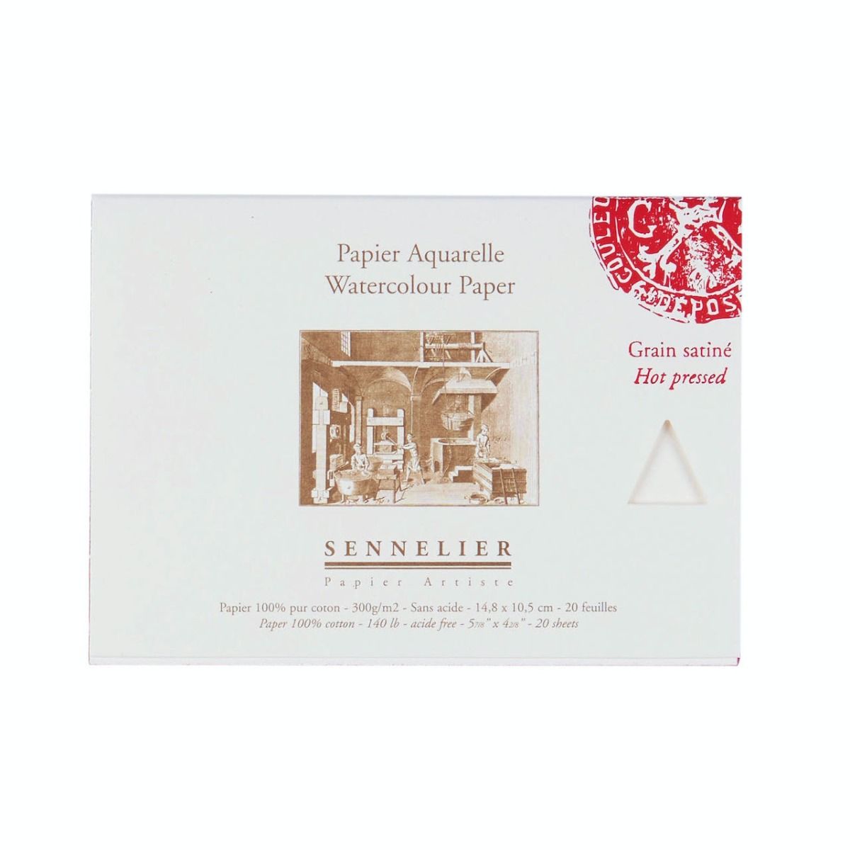 Склейка для акварелі "Sennelier" 20 арк., гаряче пресування, 300 г/м, (A6) 14,8*10,5 см, N139836