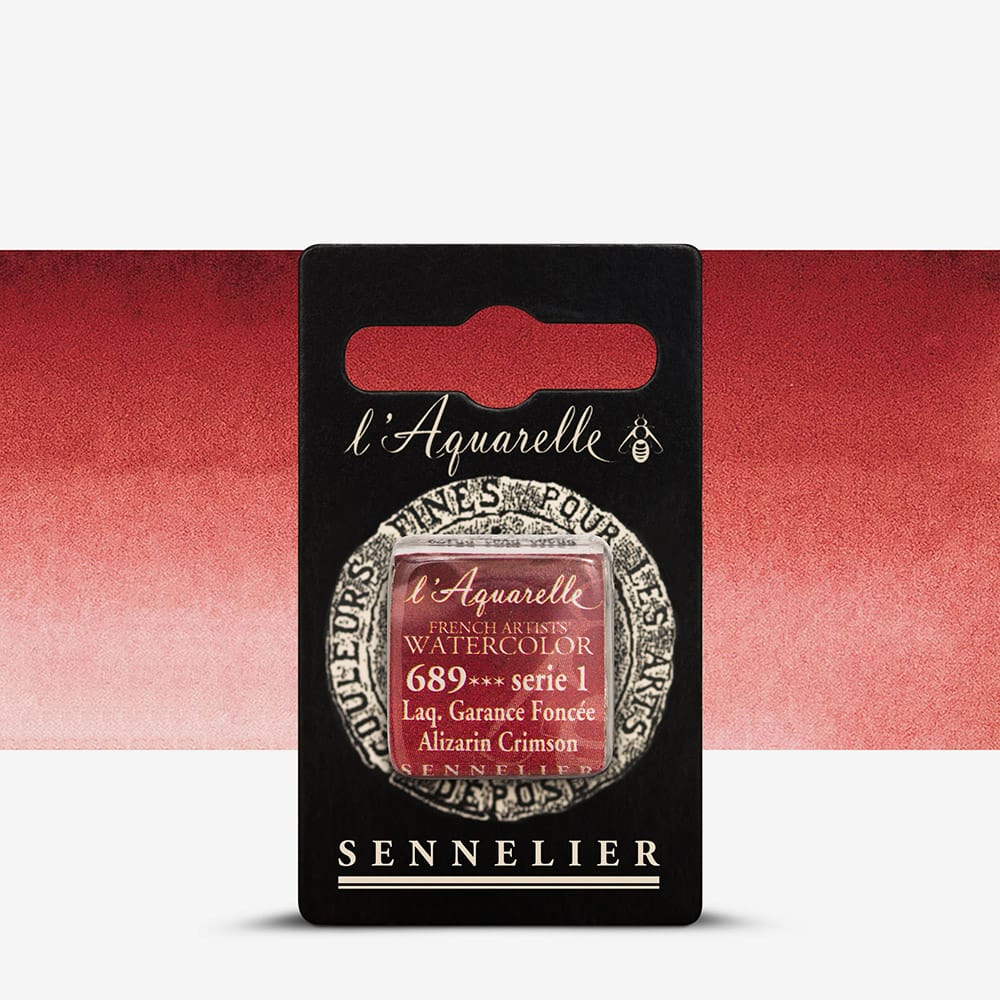 Краска акварельная "Sennelier" полукювета, S1, Ализарин малиновый (Alizarin Crimson), N131541.689