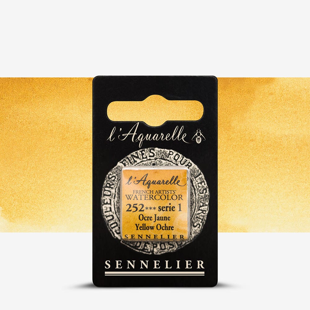 Краска акварельная "Sennelier" полукювета, S1, Желтая охра (Yellow Ochre), N131541.252