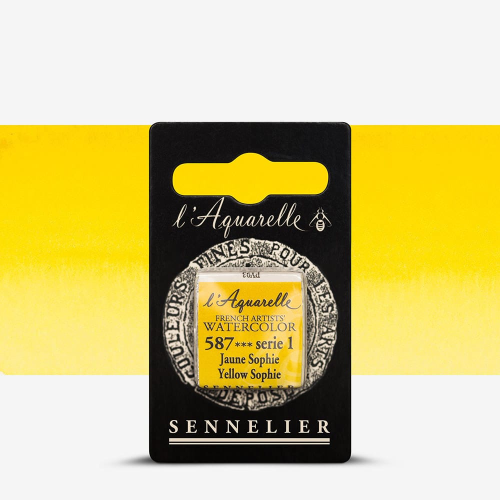 Краска акварельная "Sennelier" полукювета, S1, Желтая Софи (Yellow Sophie), N131541.587