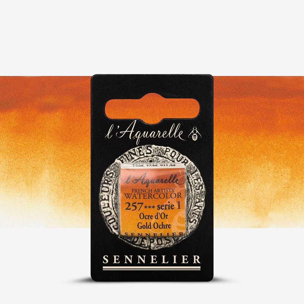 Краска акварельная "Sennelier" полукювета, S1, Золотая охра (Gold Ochre), N131541.257