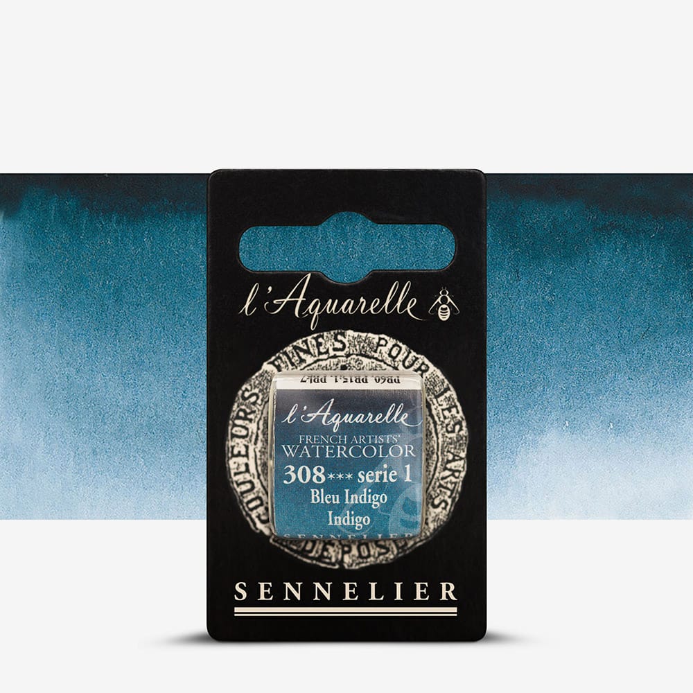 Краска акварельная "Sennelier" полукювета, S1, Индиго (Indigo), N131541.308
