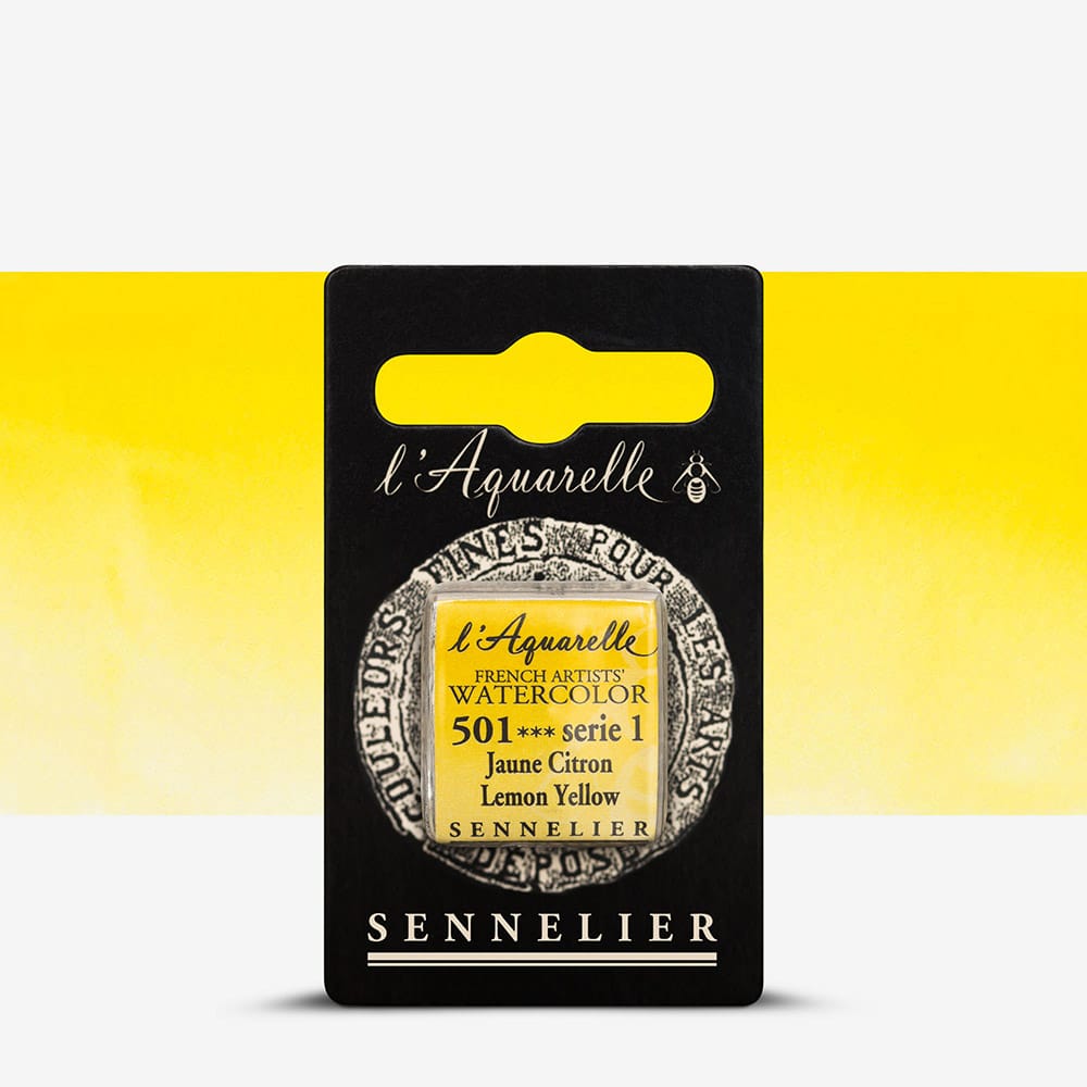 Краска акварельная "Sennelier" полукювета, S1, Лимонно-желтый (Lemon Yellow), N131541.501
