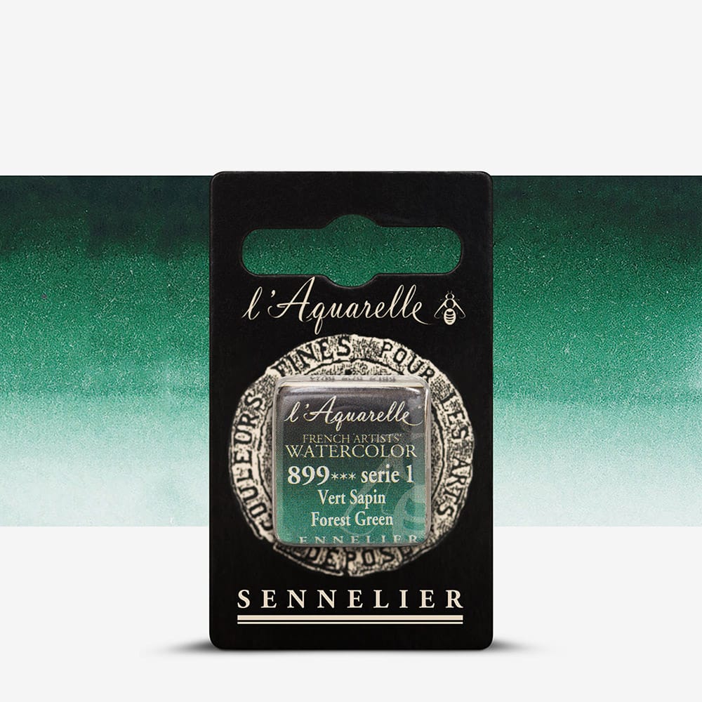 Краска акварельная "Sennelier" полукювета, S1, Лесной зеленый (Forest Green), N131541.899