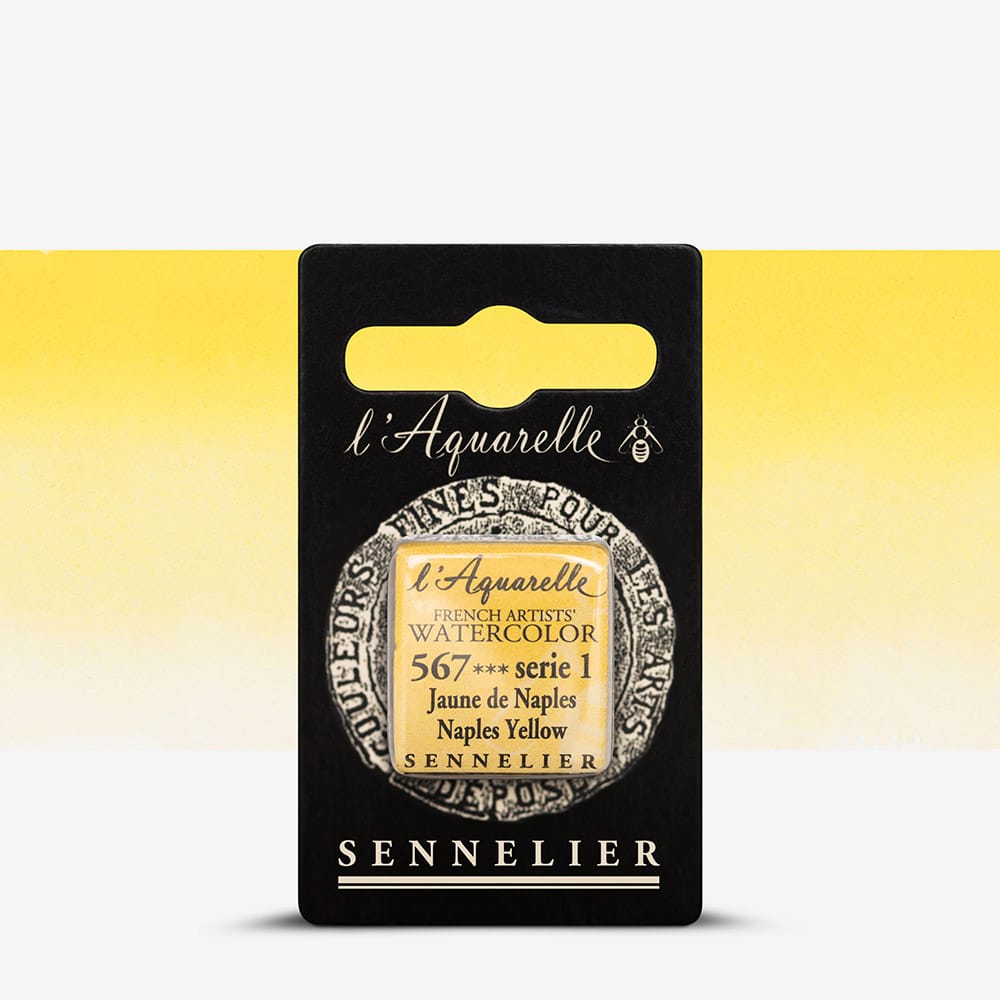Краска акварельная "Sennelier" полукювета, S1, Неаполитанский желтый (Naples Yellow), N131541.567