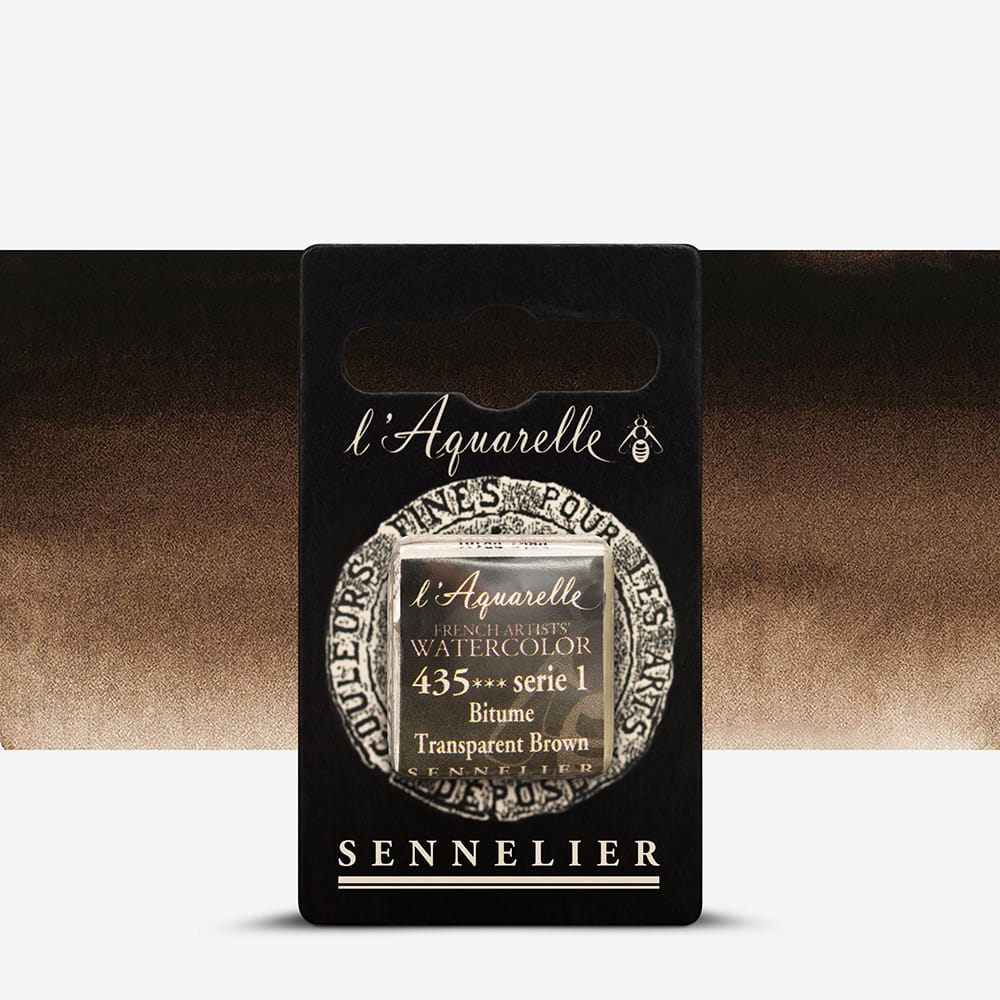 Краска акварельная "Sennelier" полукювета, S1, Прозрачный коричневый (Transparent Brown), N131541.435