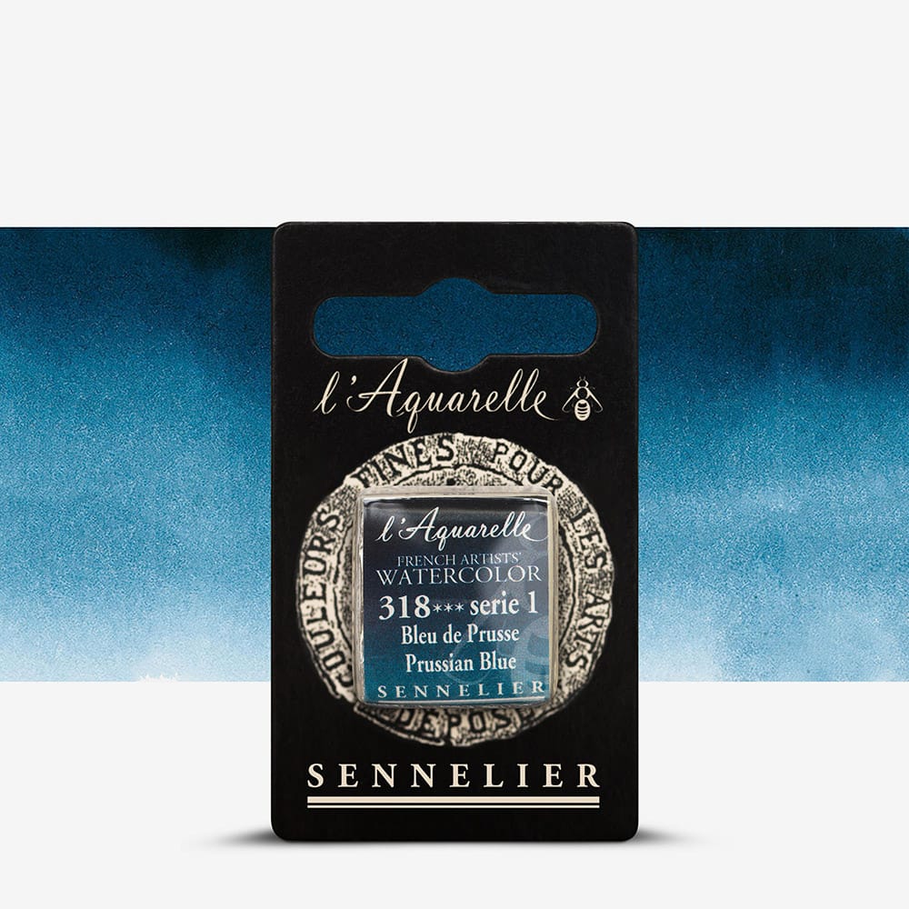 Краска акварельная "Sennelier" полукювета, S1, Прусский голубой (Prussian Blue), N131541.318