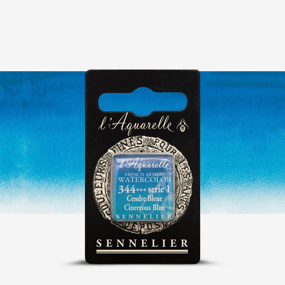 Фарба акварельна "Sennelier" полукювета, S1, Синій попелястий (Cinereous Blue), N131541.344