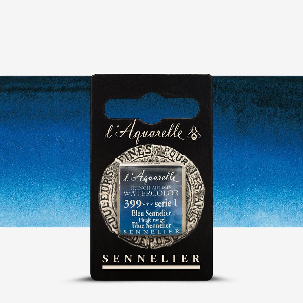 Фарба акварельна "Sennelier" полукювета, S1, Синій Сеннельє (Blue Sennelier), N131541.399
