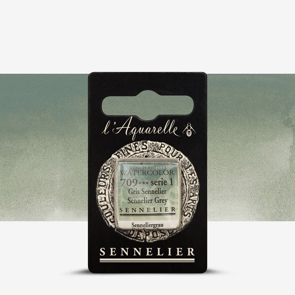 Фарба акварельна "Sennelier" полукювета, S1, Сірий Сеннельє (Sennelier Grey), N131541.709