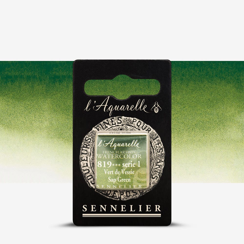 Фарба акварельна "Sennelier" полукювета, S1, Соковитий зелений (Sap Green), N131541.819