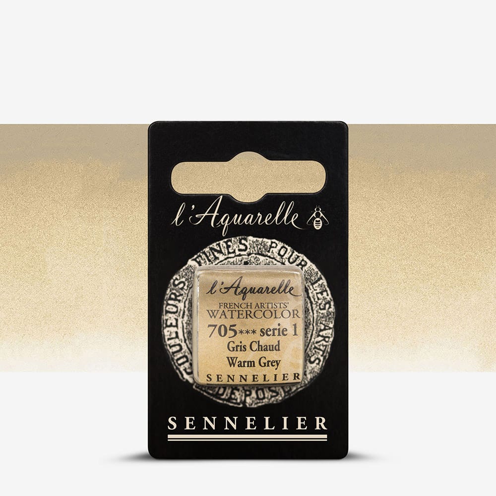 Фарба акварельна "Sennelier" полукювета, S1, Теплий сірий (Warm Grey), N131541.705