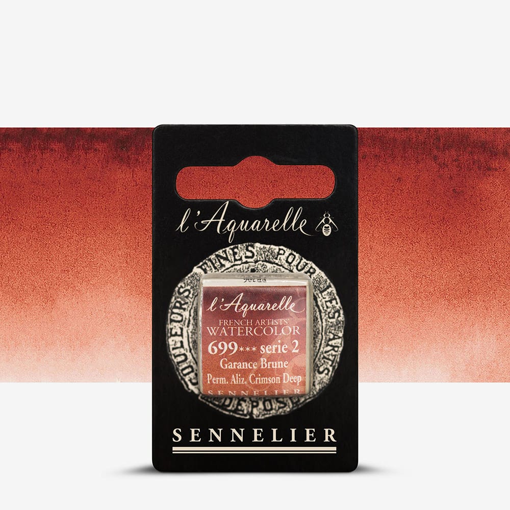 Краска акварельная "Sennelier" полукювета, S2, Перманентный ализарин малиновый глубокий (Permanent Alizarin Crimson Deep), N131541.699
