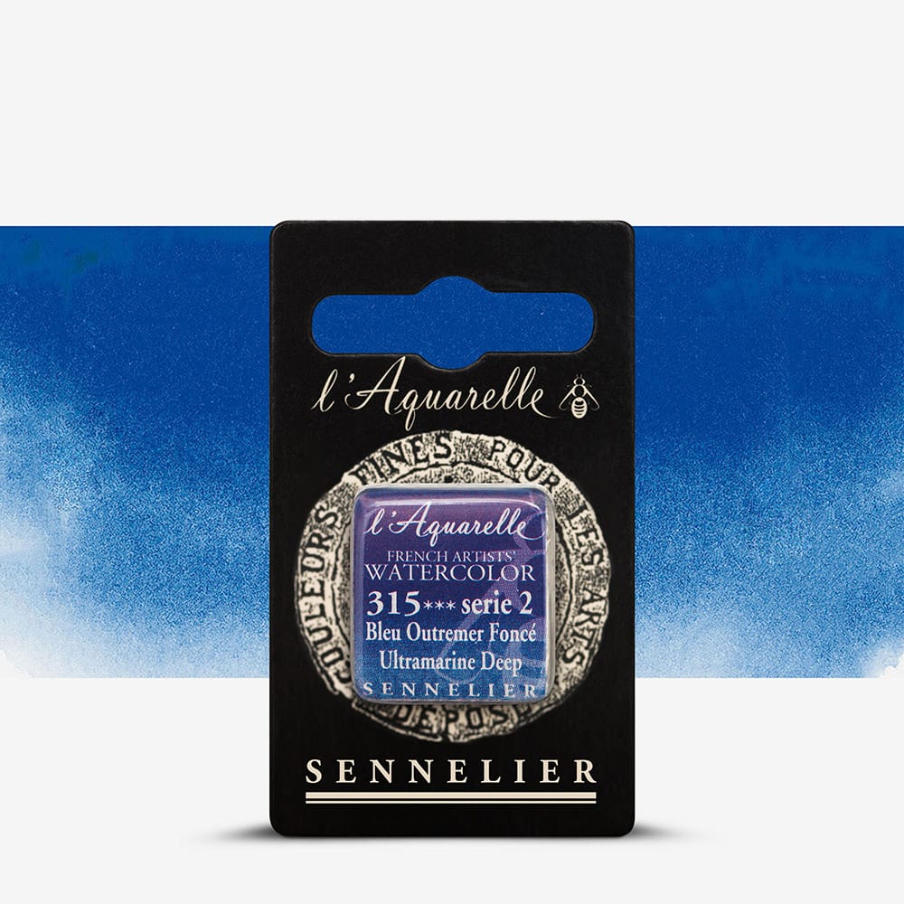 Краска акварельная "Sennelier" полукювета, S2, Ультрамариновый глубокий (Ultramarine Deep), N131541.315