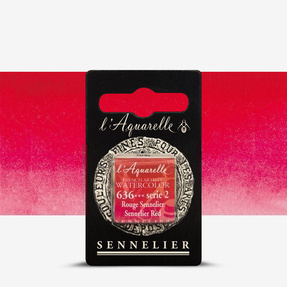 Краска акварельная "Sennelier" полукювета, S2, Красный Сеннелье (Sennelier Red), N131541.636