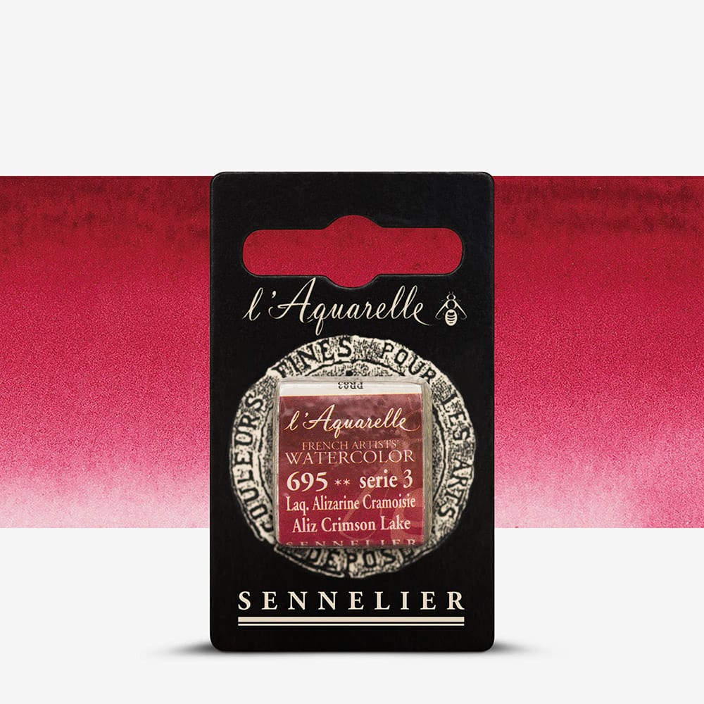 Краска акварельная "Sennelier" полукювета, S3, Ализарин малиновый лак (Alizarin Crimson Lake), N131541.695