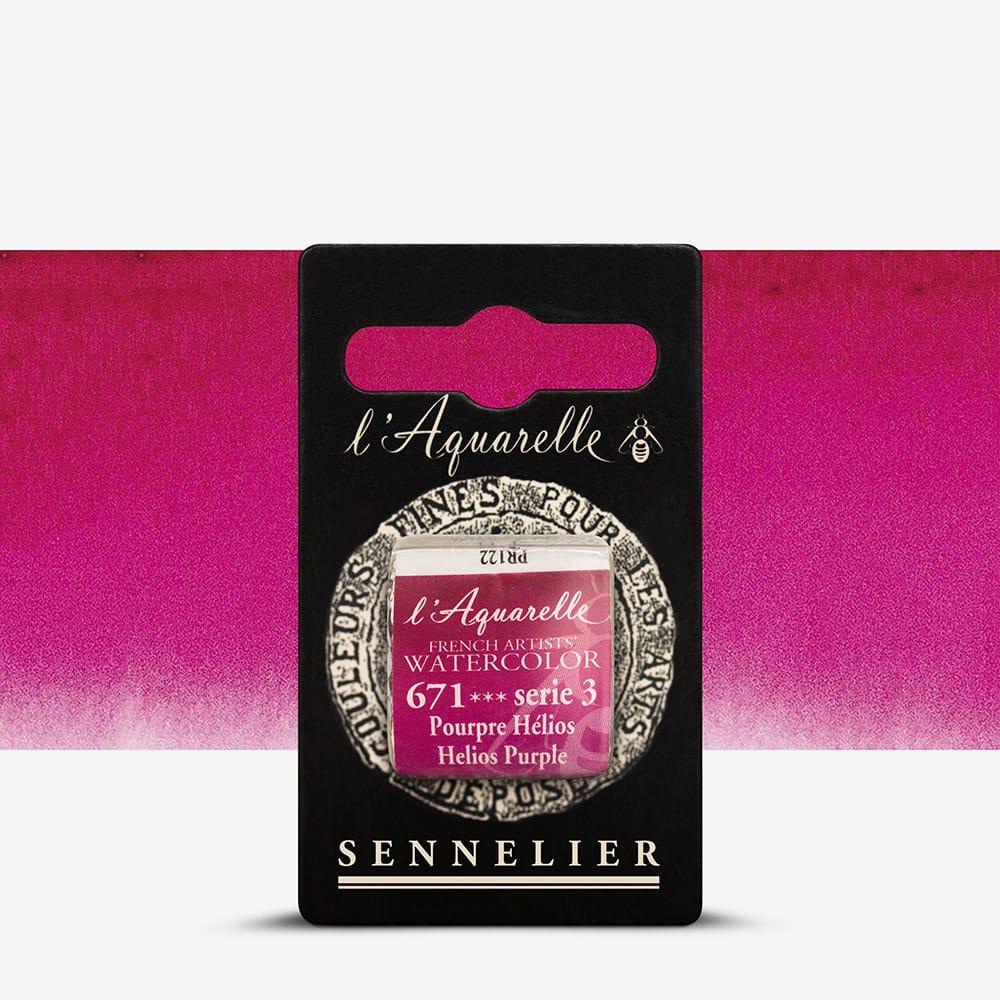 Краска акварельная "Sennelier" полукювета, S3, Гелиос пурпурный (Helios Purple), N131541.671