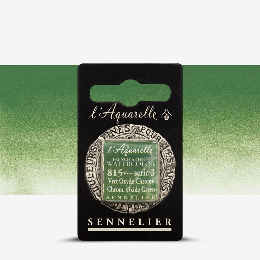 Краска акварельная "Sennelier" полукювета, S3, Зеленый оксид хрома (Chromium Oхide Green), N131541.815
