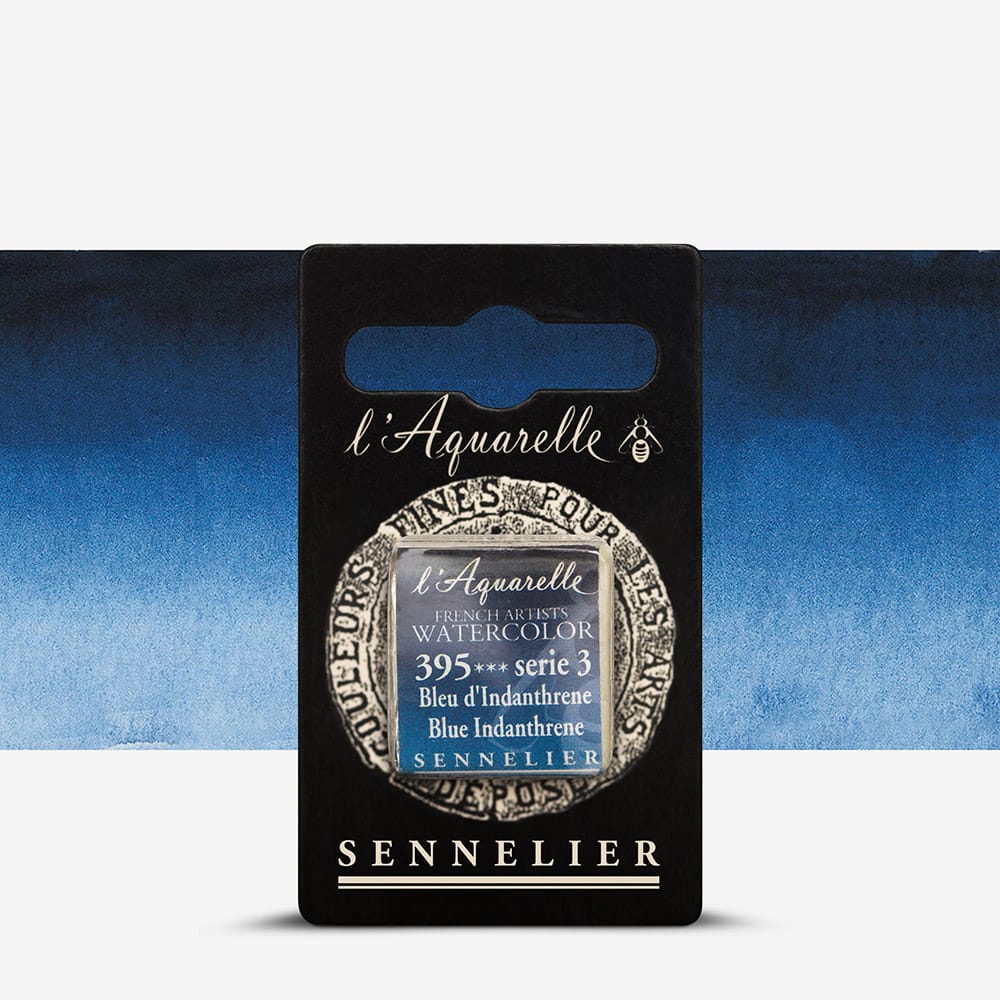 Краска акварельная "Sennelier" полукювета, S3, Индантрен синий (Blue Indanthrene), N131541.395