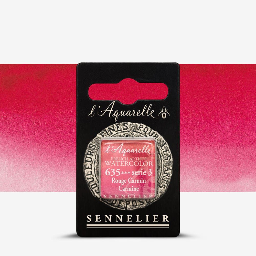Краска акварельная "Sennelier" полукювета, S3, Кармин (Carmine), N131541.635