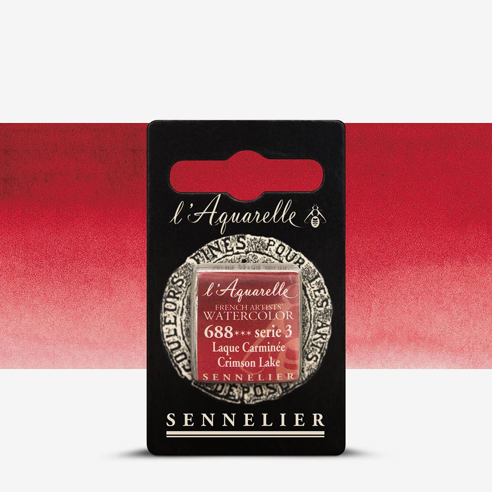 Краска акварельная "Sennelier" полукювета, S3, Малиновый лак (Crimson Lake), N131541.688