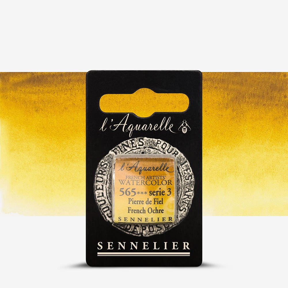 Краска акварельная "Sennelier" полукювета, S3, Французская охра (French Ochre), N131541.565