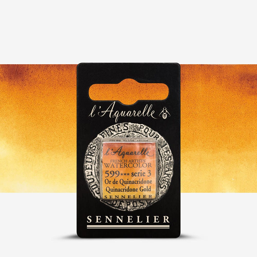 Краска акварельная "Sennelier" полукювета, S3, хинакридоновое золото (Quinacridone Gold), N131541.599