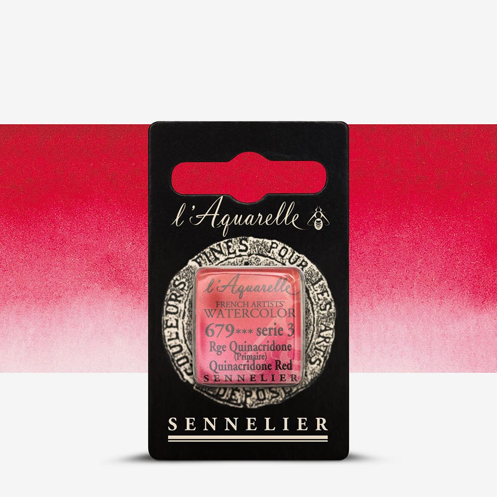 Краска акварельная "Sennelier" полукювета, S3, красный хинакридоновый (Quinacridone Red), N131541.679