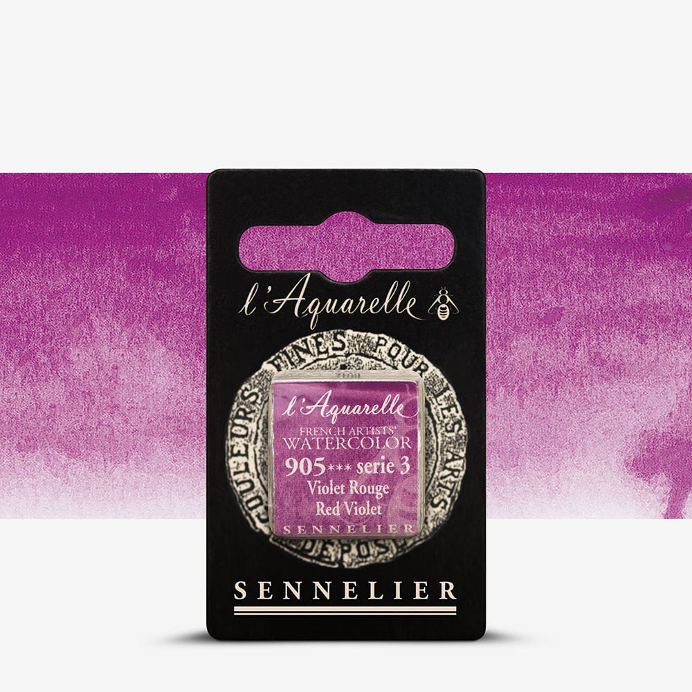 Краска акварельная "Sennelier" полукювета, S3, Красно-фиолетовый (Red Violet), N131541.905