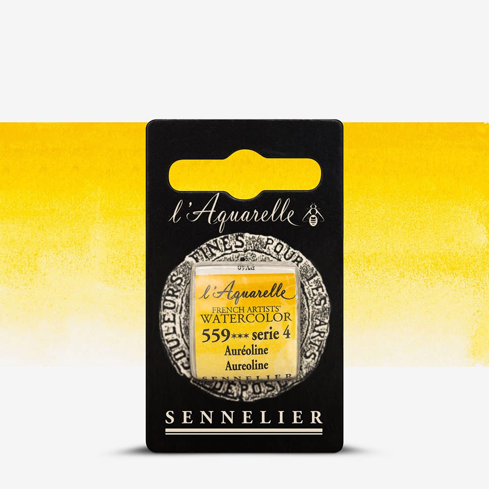 Краска акварельная "Sennelier" полукювета, S4, Ауреолин (Aureoline), N131541.559