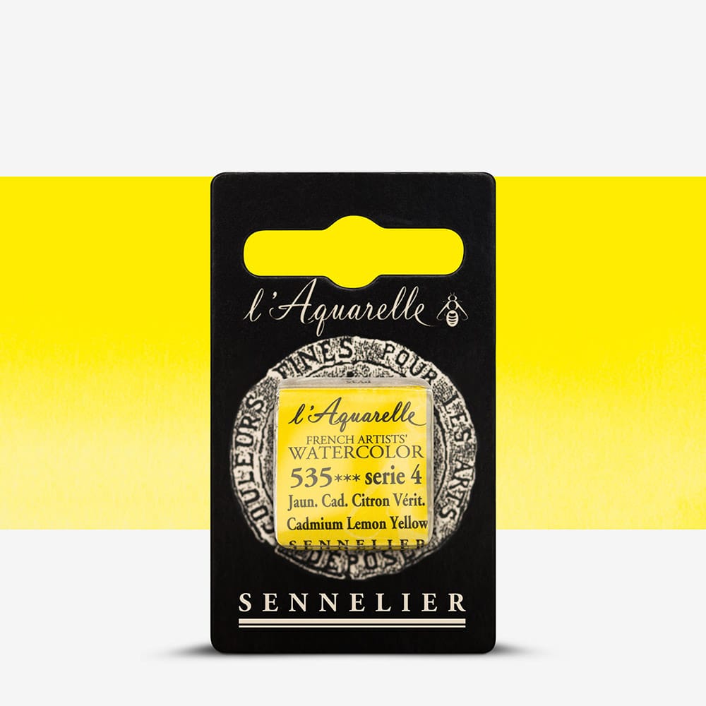 Краска акварельная "Sennelier" полукювета, S4, Кадмий лимонно-желтый (Cadmium Lemon Yellow), N131541.535