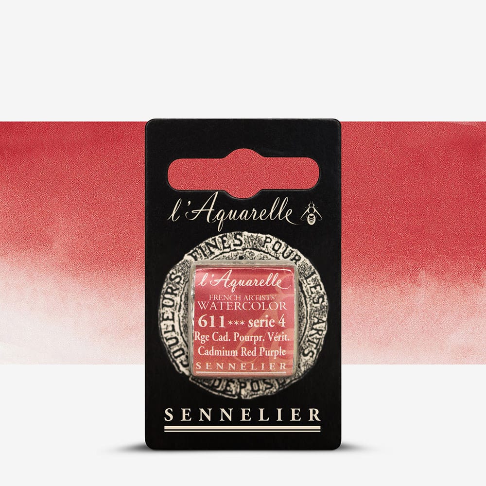 Краска акварельная "Sennelier" полукювета, S4, Кадмий красно-пурпурный (Cadmium Red Purple), N131541.611